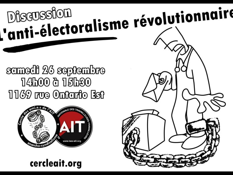 Discussion 26 septembre | L&rsquo;anti-électoralisme révolutionnaire